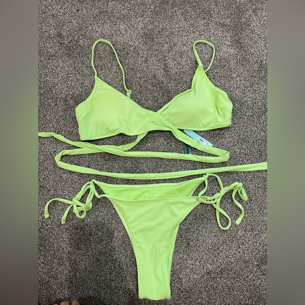 neon green bikini set